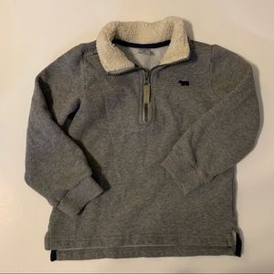 Carters Pull Over with gray color and white fleece
